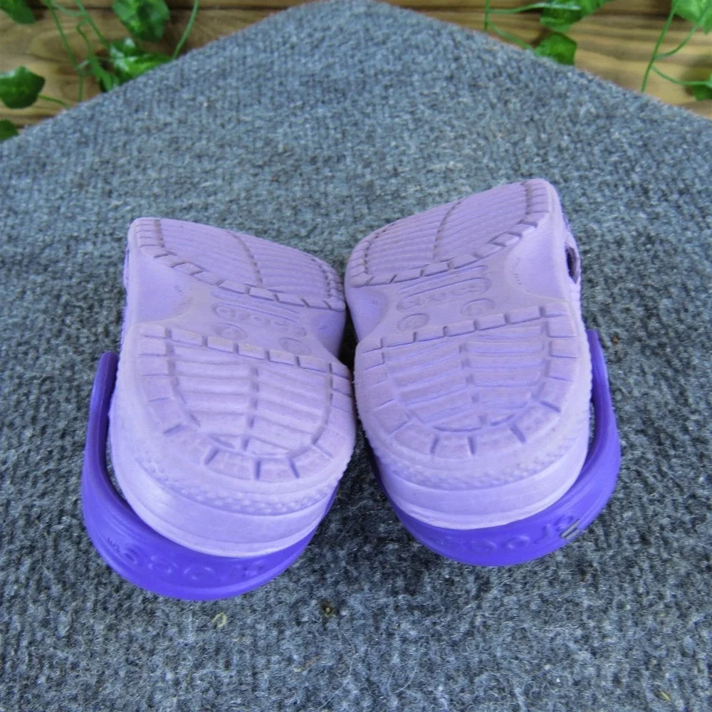 Crocs Girls Clog Perf Sz T 4-5‎ Medium Purple Synthetic Slip On